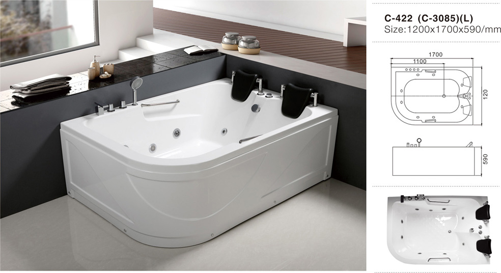 C3085 (L) 2017 Modern Style Badezimmer Acryl Whirlpool Oval Günstige Preis Badewanne zum Verkauf -1.jpg