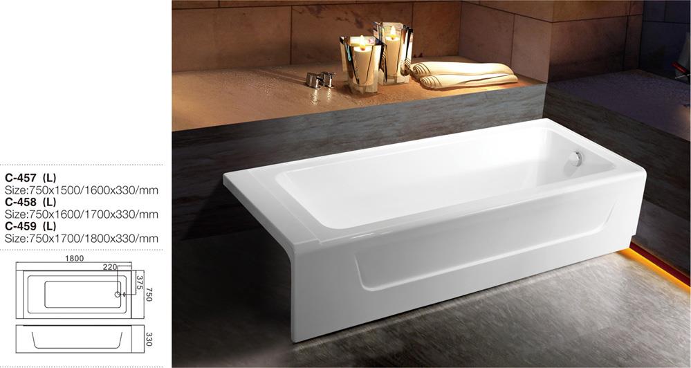 C-457-New Arrival Alcove Apron Solid Surface Acrylic Bathtub.jpg