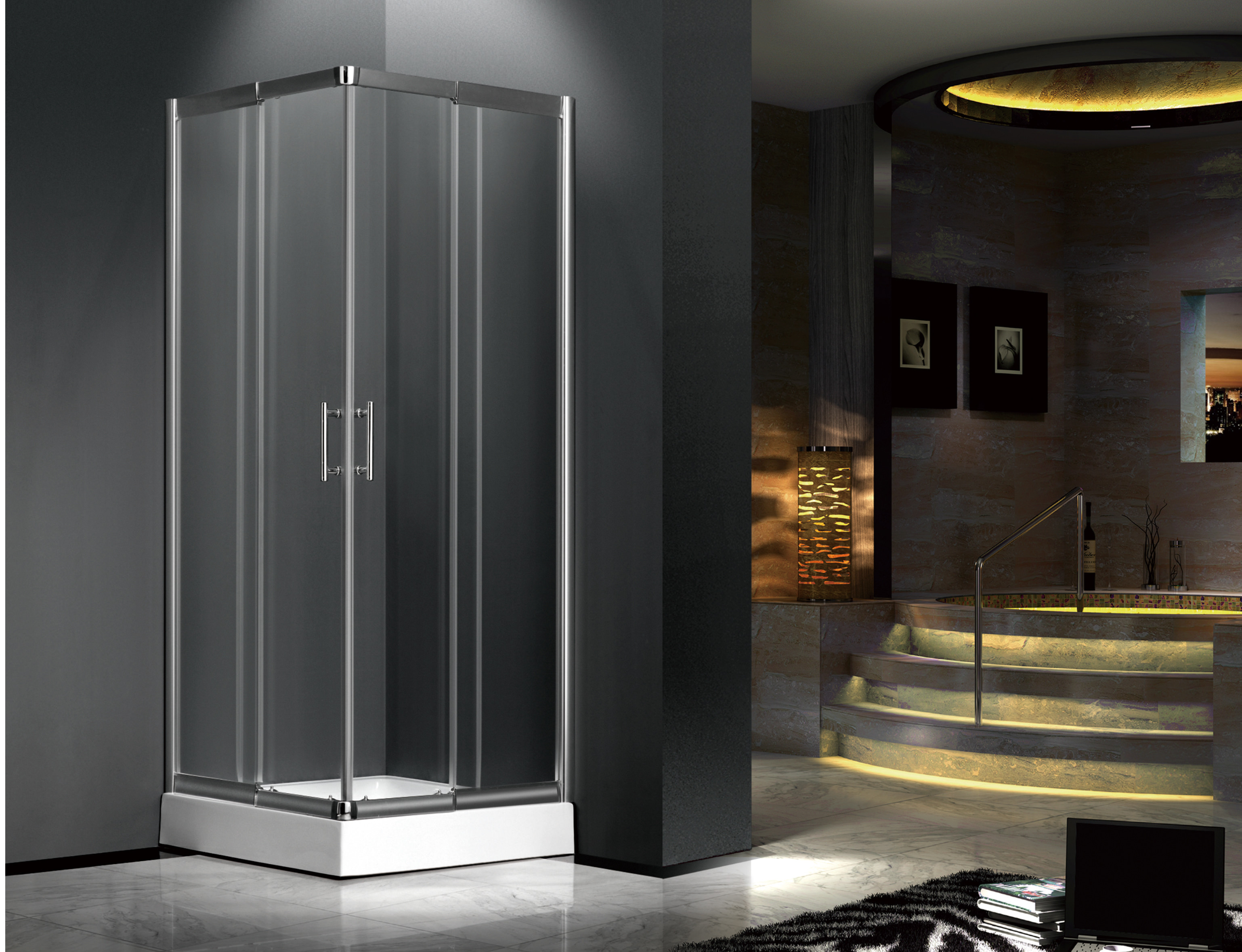 WE-16 Custom Size Corner Square Framed Swing Slding Shower Enclosure.jpg