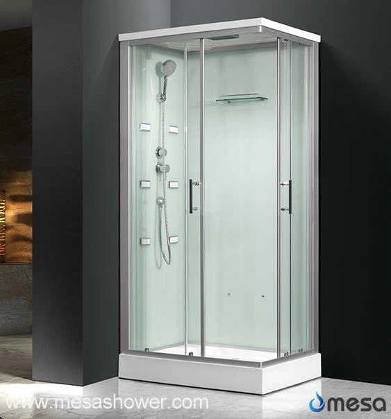 Komplette Massage Duschkabine aus weiß lackiertem Rücken Glas