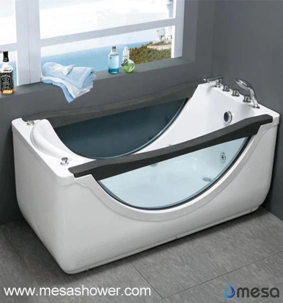 Großes rechteckiges Glasfenster Whirlpool Massage Badewanne