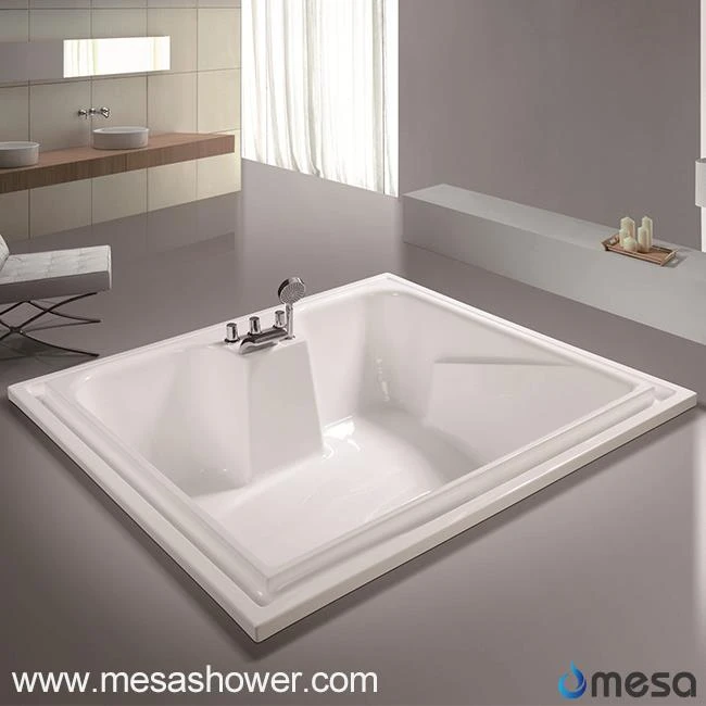 Große Größe Solid Surface Acryl Square Drop-In Whirlpool für zwei Personen