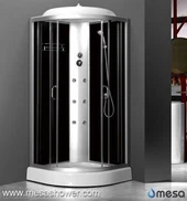 Schwarze gehärtete Glasdusche mit Schiebetür