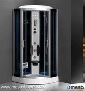 Corner Square Duscheinheit mit schwarzem Glas