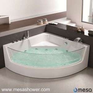 Ecke Luxus Runde Sektor Whirlpool Jetted Massage Acryl Fiberglas Glas Ecke Große Hot Tub Badezimmer Badewanne mit günstigen Preis für Verkauf