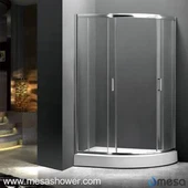 Eck-Duschkabine von Doppelschiebetür mit Rahmen