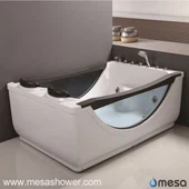 Luxus Weiß Schwarz ABS Glas Hot Tub Whirlpool Massage Jetted Badezimmer Badewanne mit günstigen Preis für Verkauf