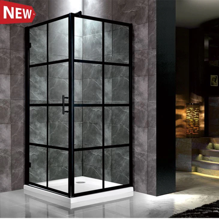 Schwarz gerahmte Duschkabine